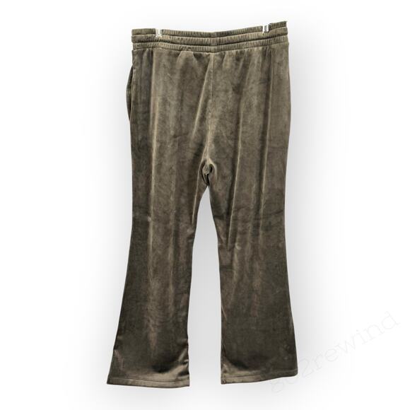 2 Medium H&M Stretch Pants • Taupe Velour Sweat WideLeg • Kelly Ribbed Flare - Picture 5 of 6